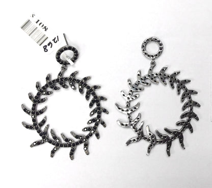 Black Spinel Silver Earring