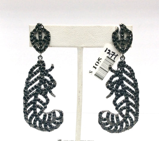 Black Spinel Silver Earring