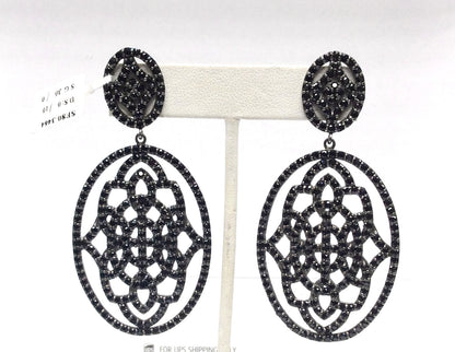 Black Spinel Silver Earring