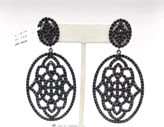 Black Spinel Silver Earring