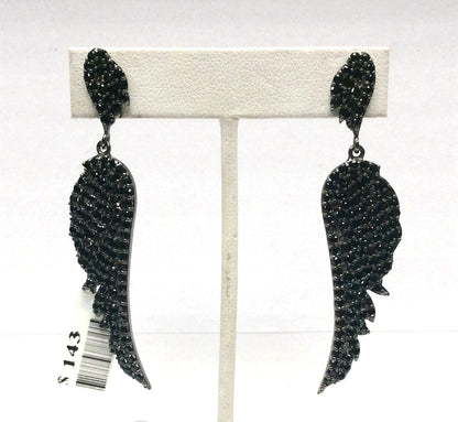 Black Spinel Silver Earring