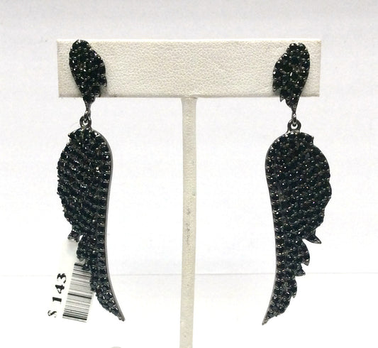 Black Spinel Silver Earring