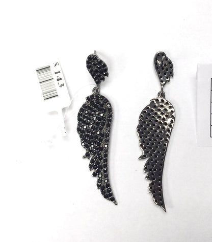 Black Spinel Silver Earring