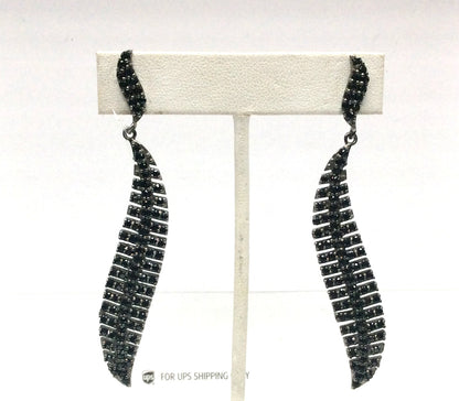 Black Spinel Silver Earring