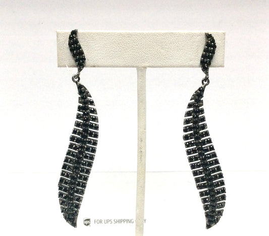 Black Spinel Silver Earring