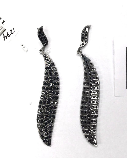 Black Spinel Silver Earring