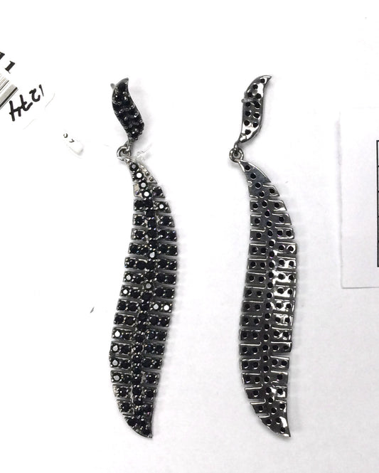 Black Spinel Silver Earring