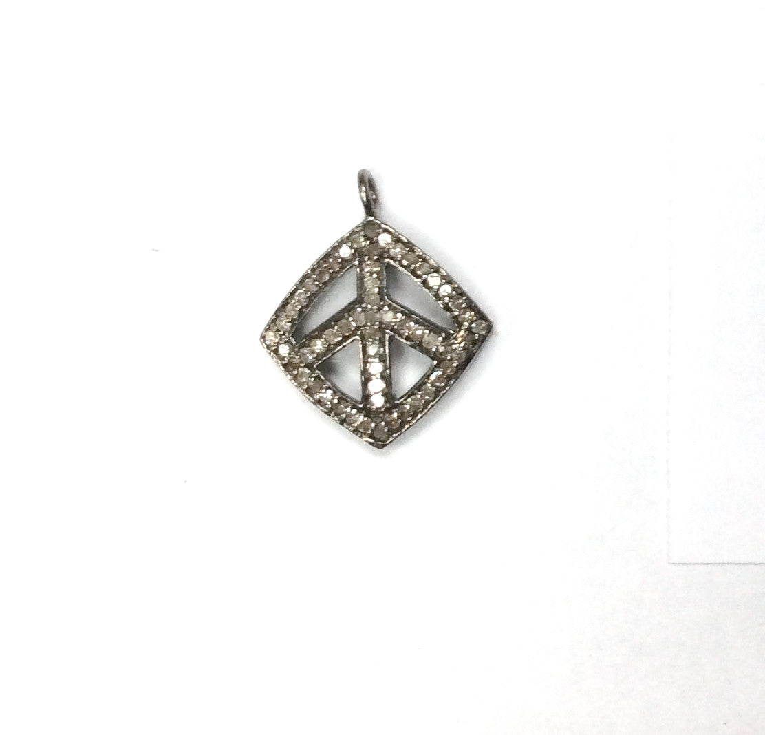 Peace sign Diamond Charm