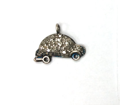 Car Shape Pave Diamond Charm