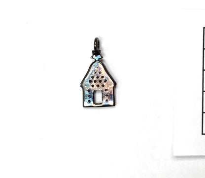 Home Shape Pave Diamond Charm