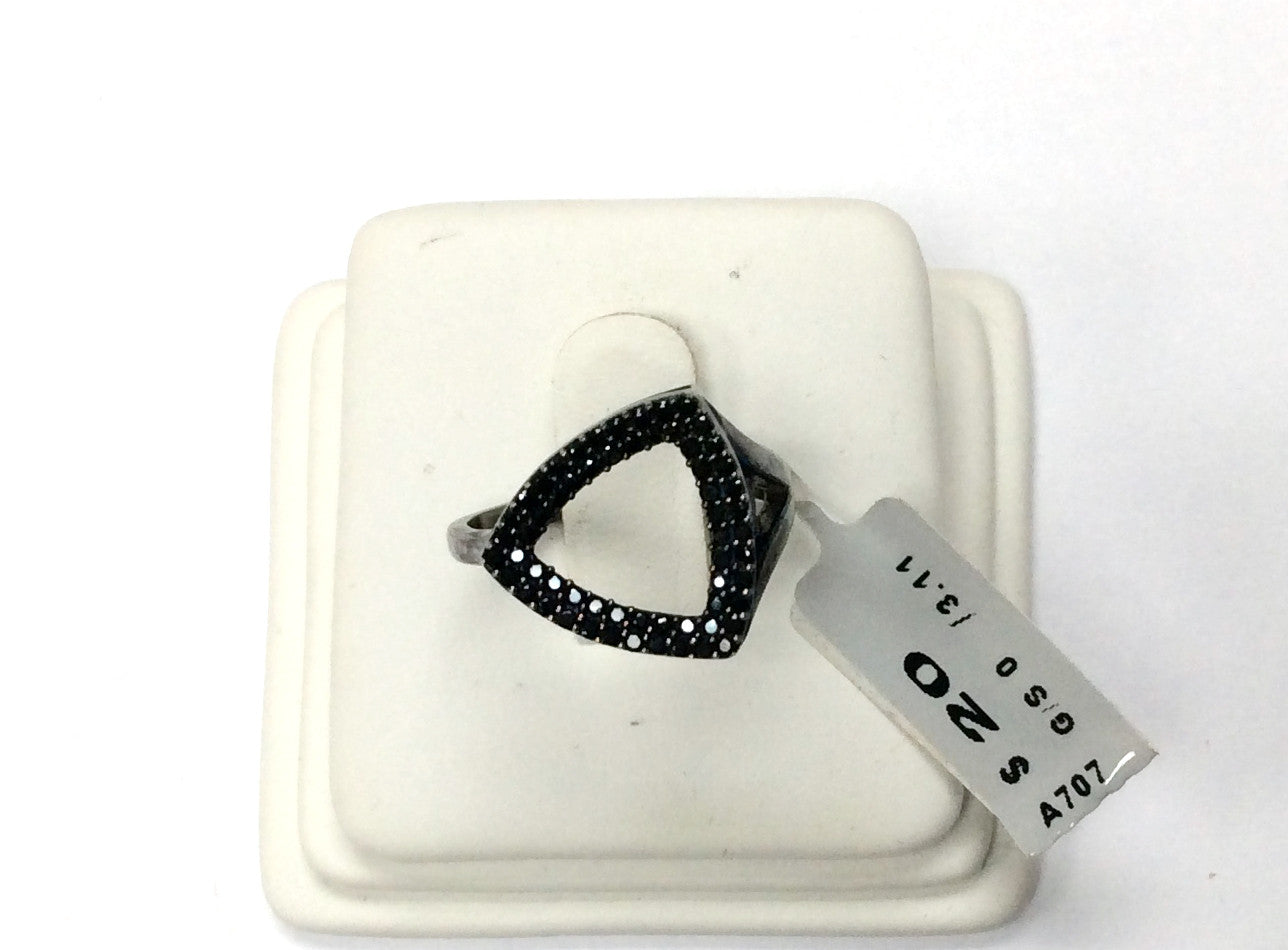 Black Spinel Ring .925 Oxidized Sterling Silver Black Spinal Ring, Genuine handmade pave Black Spinal Ring Size Approx (15x15 mm)