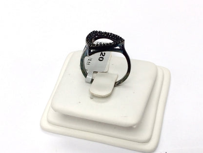 Black Spinel Ring .925 Oxidized Sterling Silver Black Spinal Ring, Genuine handmade pave Black Spinal Ring Size Approx (15x15 mm)