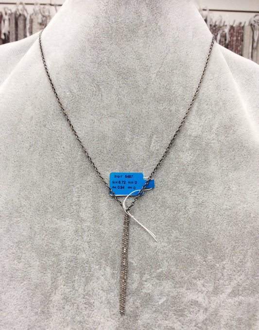 Diamond Pendant .925 Oxidized Sterling Silver Diamond Pendant, Genuine handmade pave diamond Pendant .