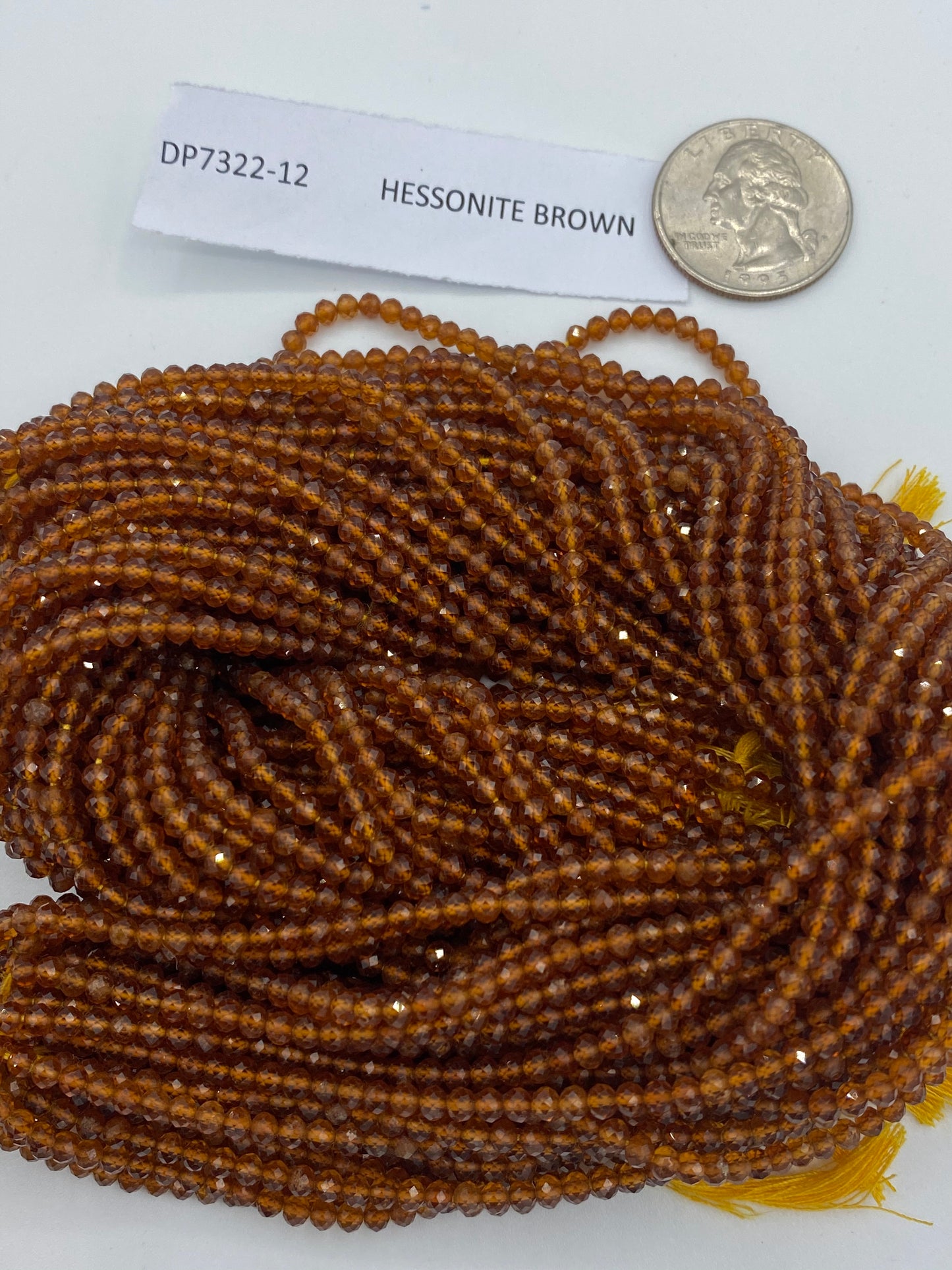 GARNET, HESSONITE GARNET BEADS ROUND FACETED 3-4MM