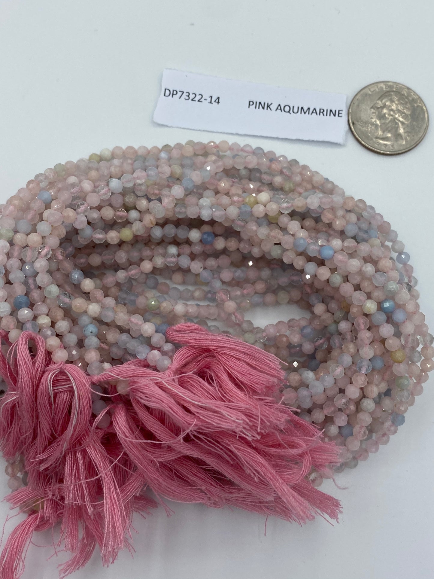 AQUMARINE BEADS ROUND FACETED 3-4MM