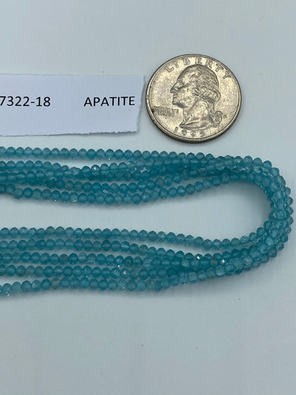 APATITE BEADS ROUND FACETED 3-4MM
