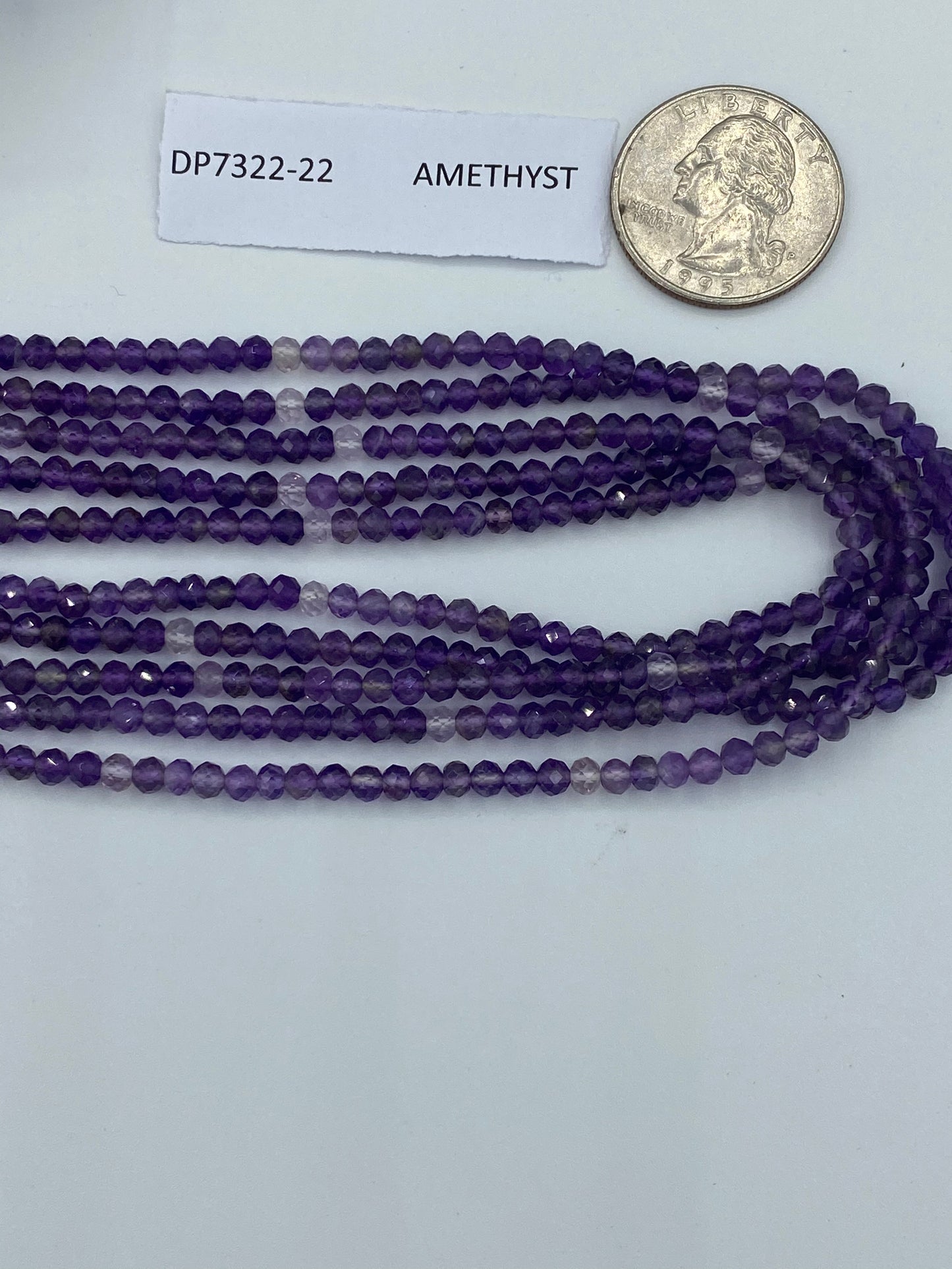 AMETHYST BEADS ROUND FACETED 3-4MM