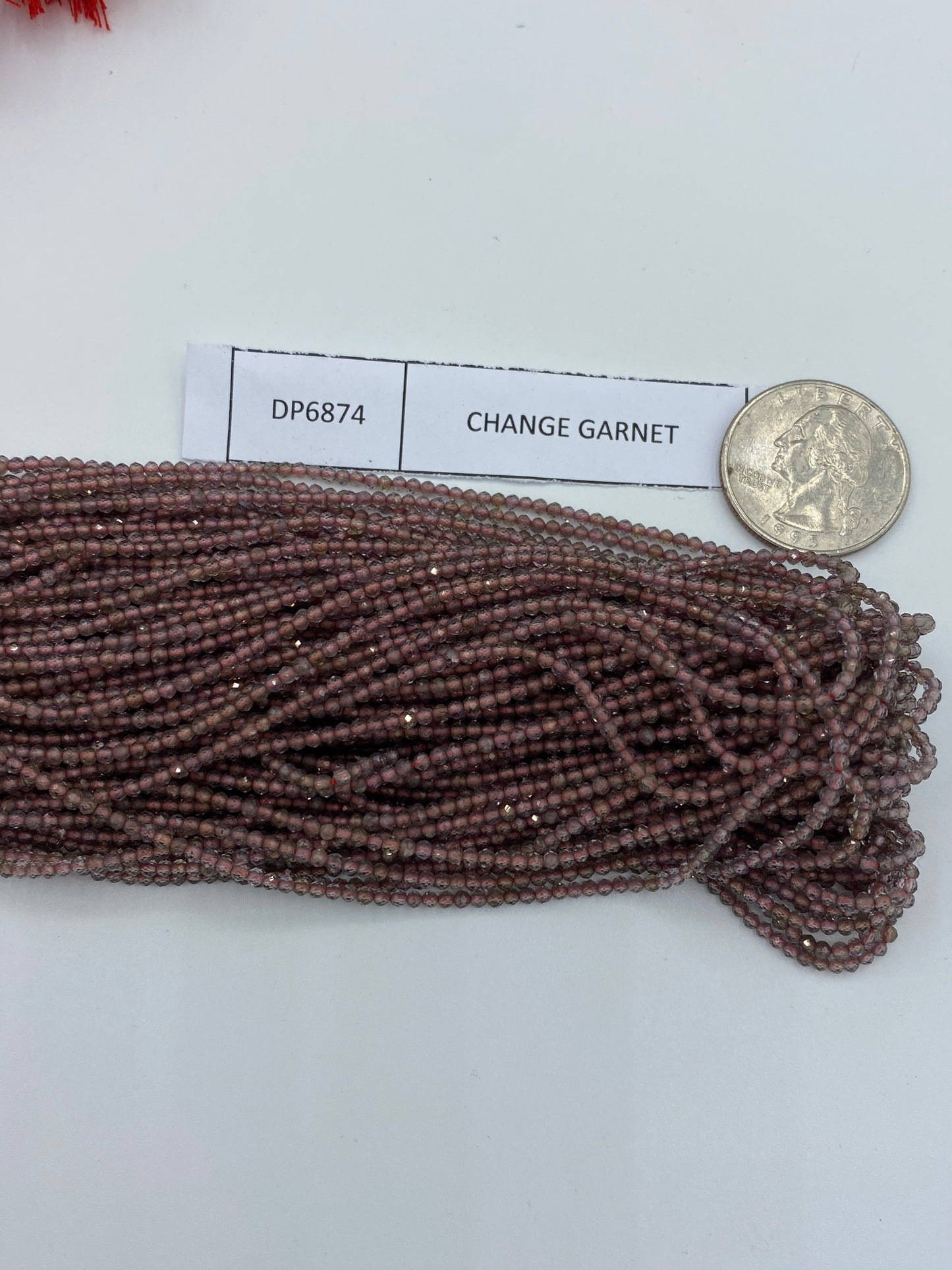 GARNET CHANGE COLOR BEADS ROUND FACETED 3-4MM