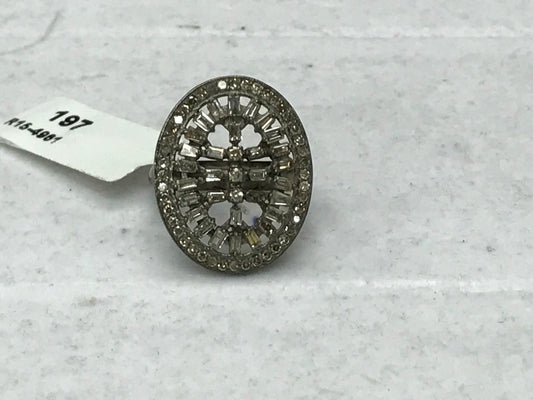 Oval Shape Rectangular Diamond Ring