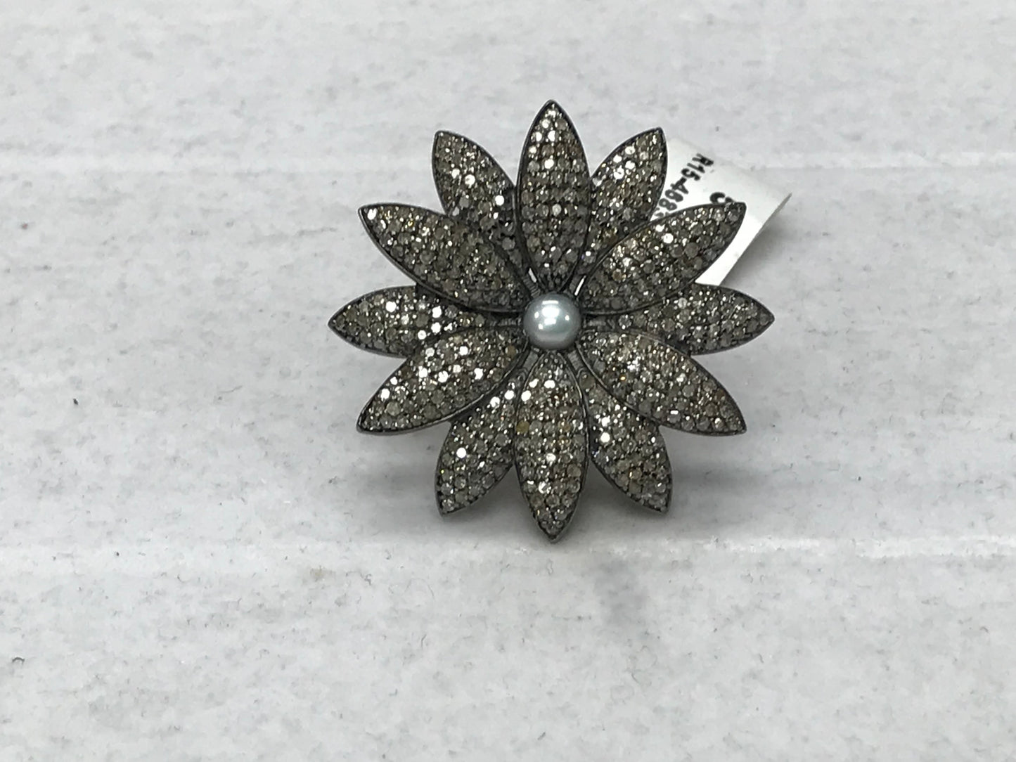 Flower Pave Diamond Ring