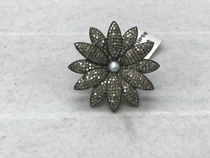 Flower Pave Diamond Ring