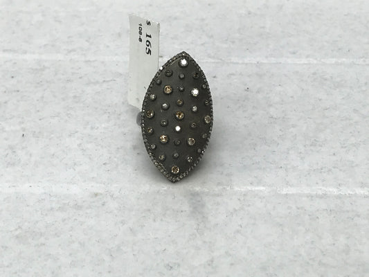Oval Shape Pave Diamond Ring