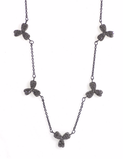 Pave Diamond Pendant .925 Oxidized Sterling Silver Diamond Pendant, Genuine handmade pave diamond Pendant .