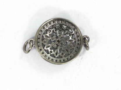 Round Shape Diamond Pendant .925 Oxidized Sterling Silver Diamond Pendant, Genuine handmade pave diamond Pendant.