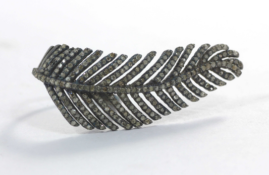 Silver Pave Diamond Ring .925 Oxidized Sterling Silver Diamond Ring, Genuine handmade pave diamond Ring.