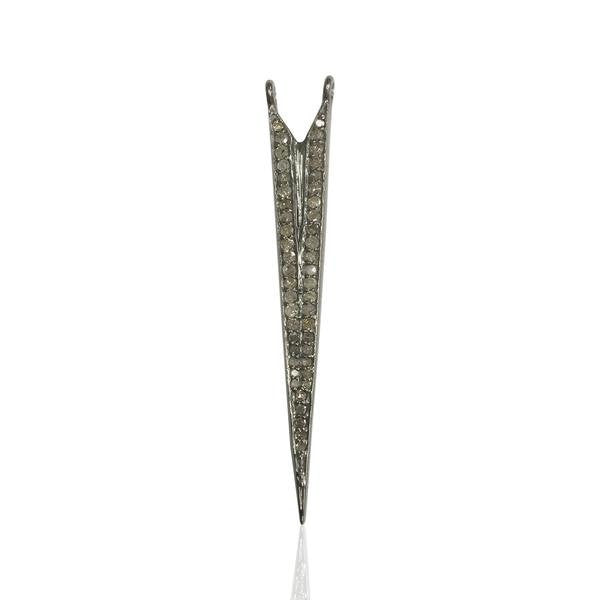 Spike Diamond Charms .925 Oxidized Sterling Silver Diamond Charms, Genuine handmade pave diamond Charm Size Approx 1.80"(45 x 5 mm)