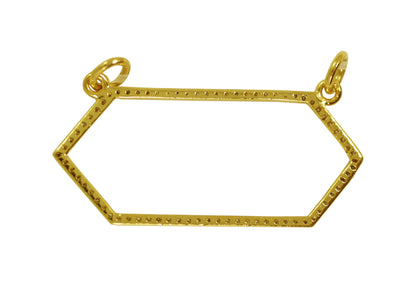 Art Deco Shape 14k Solid Gold Diamond Pendants. Genuine handmade pave diamond Pendant.1 4k Solid Gold Diamond Pendants.
