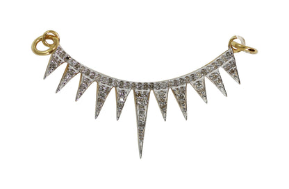 Art Deco Shape 14k Solid Gold Diamond Pendants. Genuine handmade pave diamond Pendant.1 4k Solid Gold Diamond Pendants.