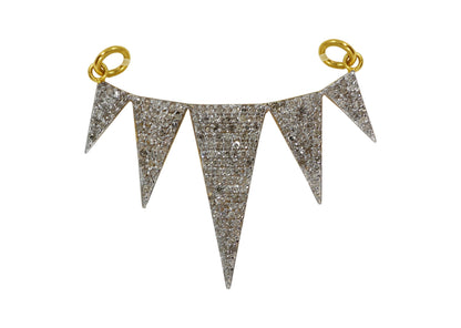 Art Deco Shape 14k Solid Gold Diamond Pendants. Genuine handmade pave diamond Pendant.1 4k Solid Gold Diamond Pendants.