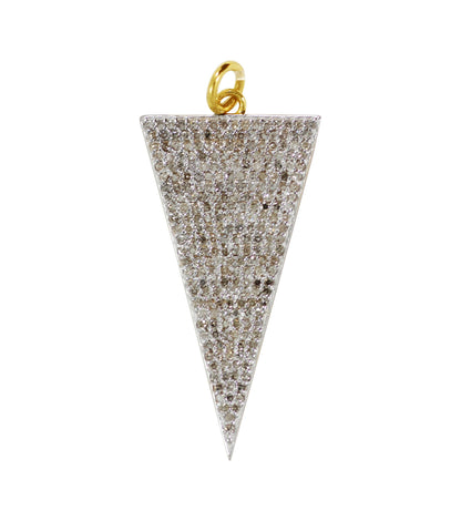 Triangle Shape 14k Solid Gold Diamond Pendants. Genuine handmade pave diamond Pendant.1 4k Solid Gold Diamond Pendants.