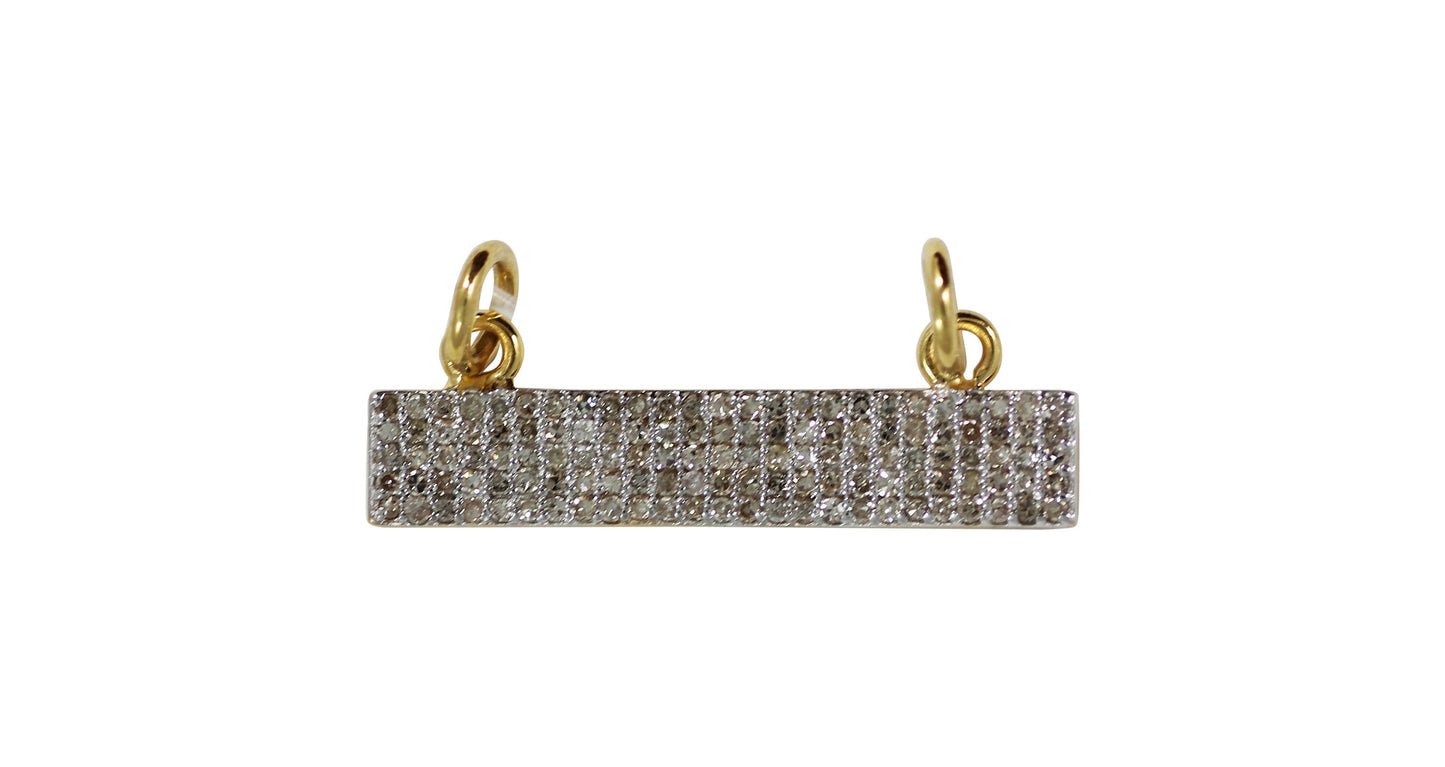 Rectangle Shape 14k Solid Gold Diamond Pendants. Genuine handmade pave diamond Pendant.1 4k Solid Gold Diamond Pendants.