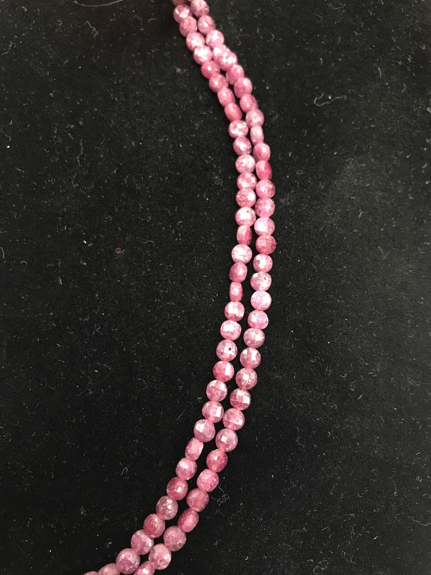 Ruby Beads faceted coin,beads, coin