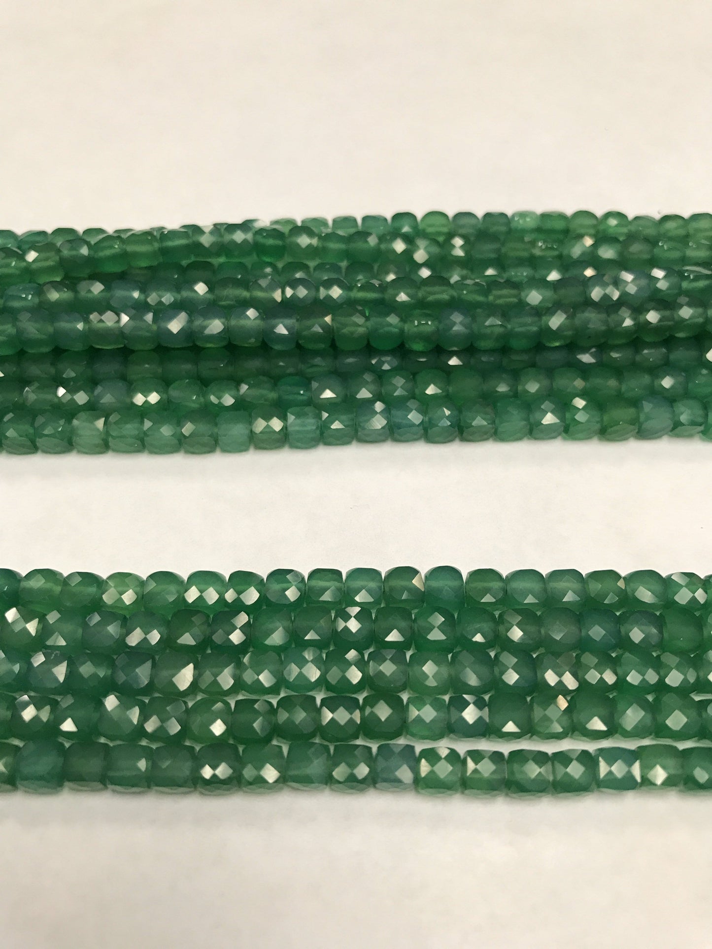 Onyx, Green Onyx Square Facetted, facetted square beads,box shape beads
