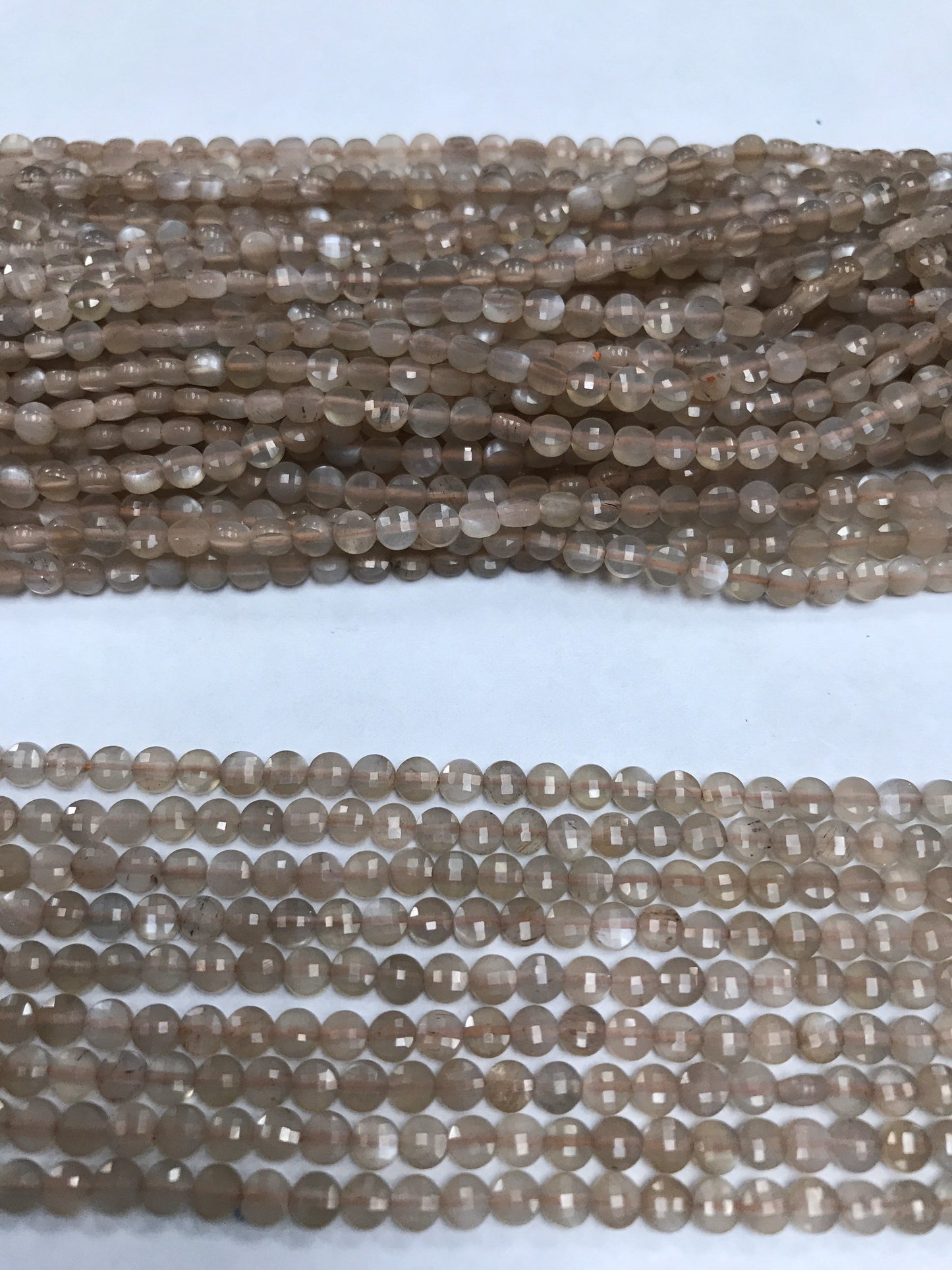 Moonstone Beads Coin Facetted, Coin Facetted, Beads