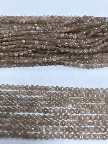 Moonstone Beads Coin Facetted, Coin Facetted, Beads