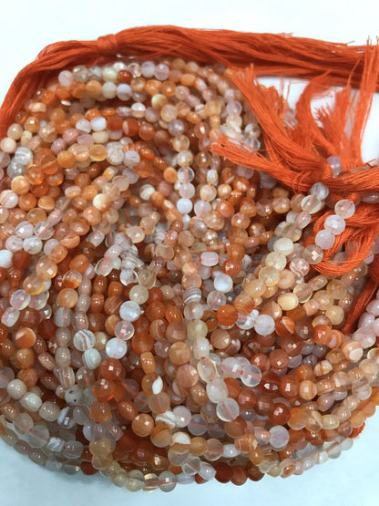 Carnelian Beads Coin facetted, Coin Facetted Beads,