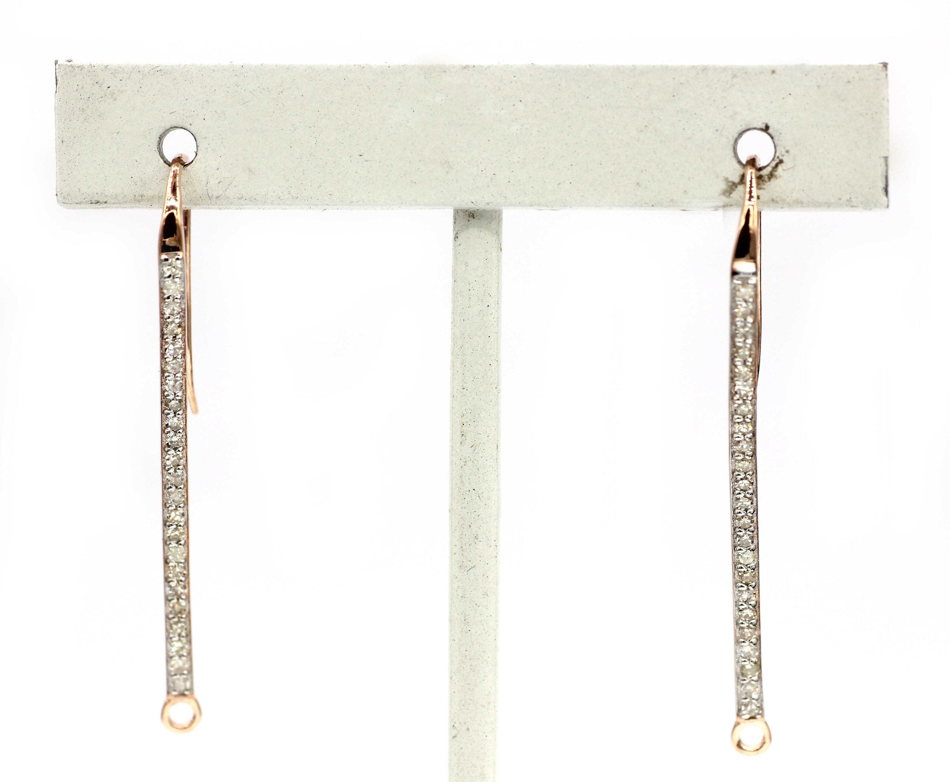 14k Solid Gold Diamond Earring. Genuine handmade pave diamond Earring.14k Solid Gold Diamond Earring..