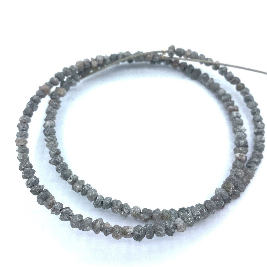 Gray Diamond Fine polished Chips, 15 inch Strand, Diamond Rough Beads