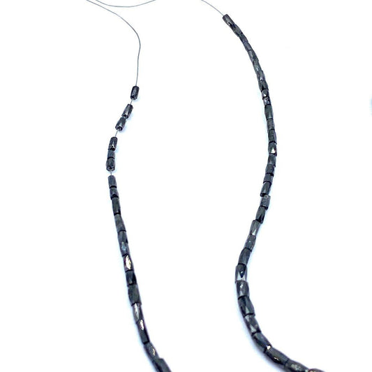 Black Diamond Beads Faceted Cylinder