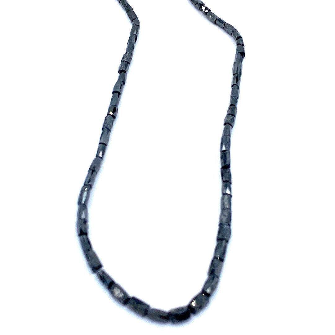 Black Diamond Beads Faceted Cylinder