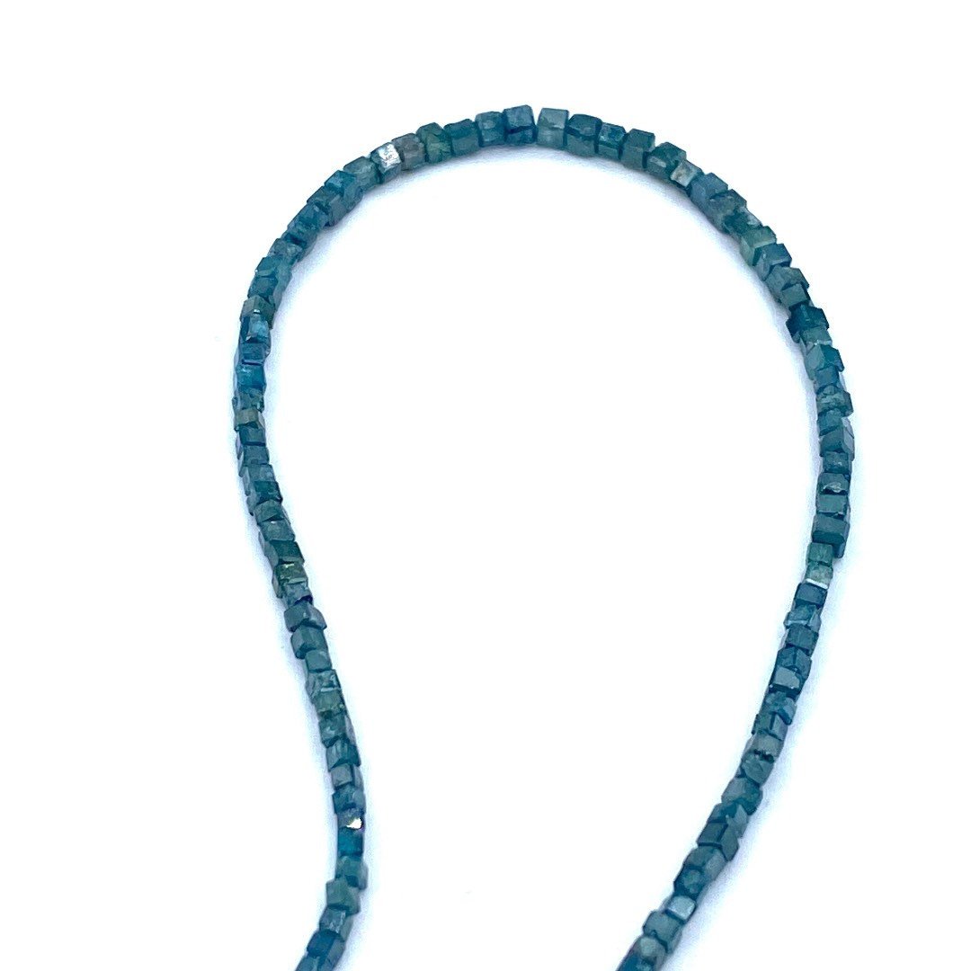 Blue Diamond Beads Faceted Square Strands
