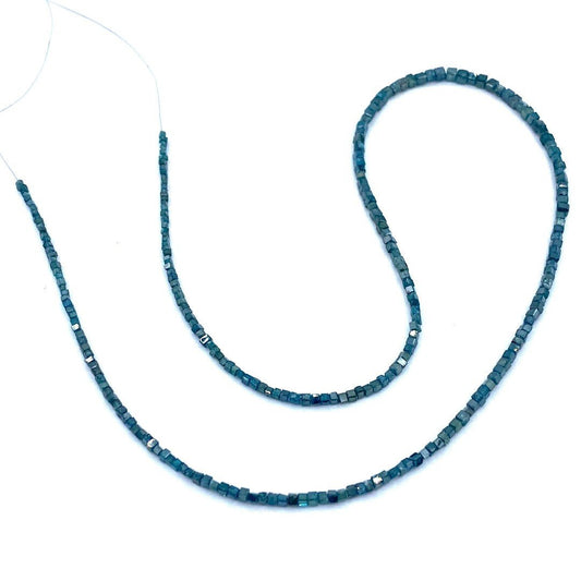 Blue Diamond Beads Faceted Square Strands