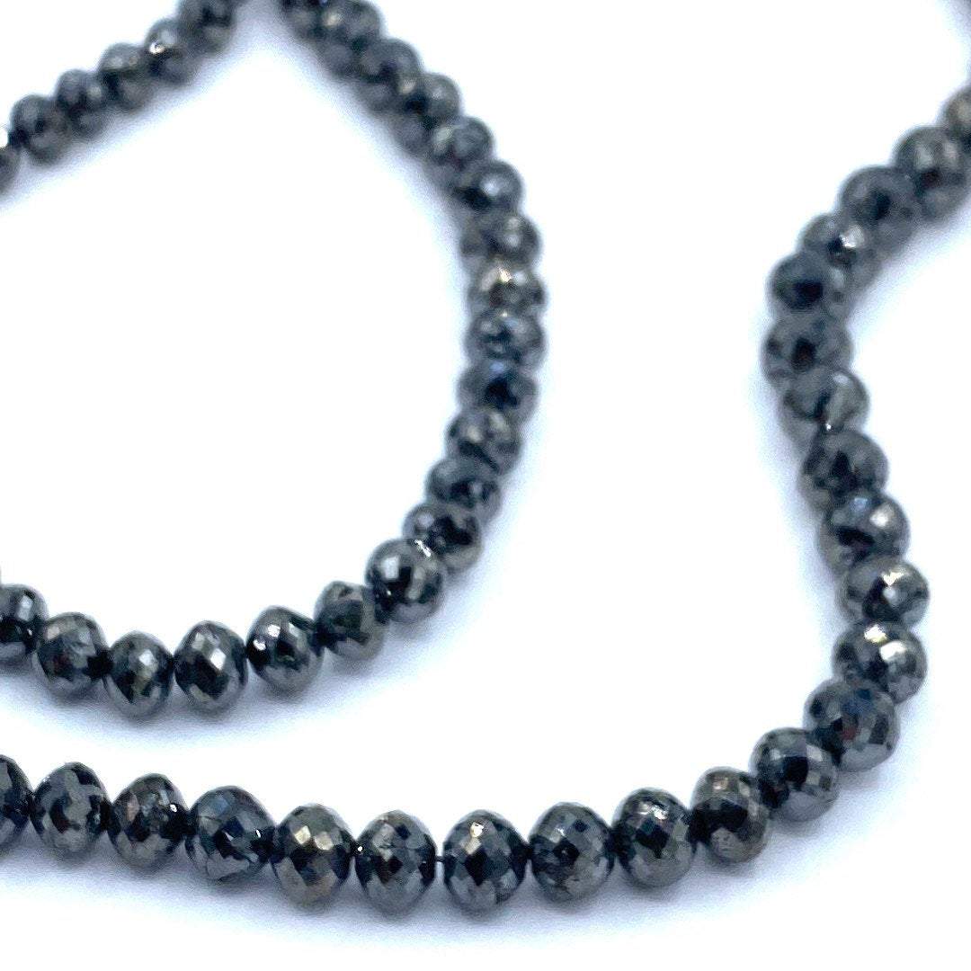 Black Diamond Beads Faceted Rondelle 5 to 7mm