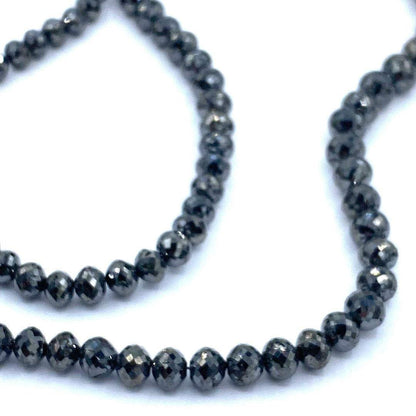 Black Diamond Beads Faceted Rondelle 5 to 7mm