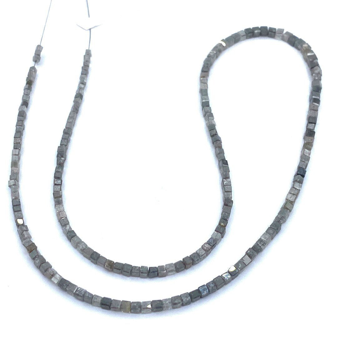 Gray Diamond Beads Square, 15 inch strand,Natural Gray Diamond Cubes,