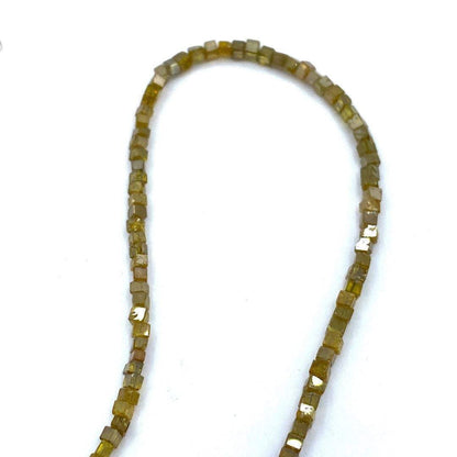 Yellow Diamond Beads Square, 15 inch strand,Natural Golden Yellow Diamond Cubes,